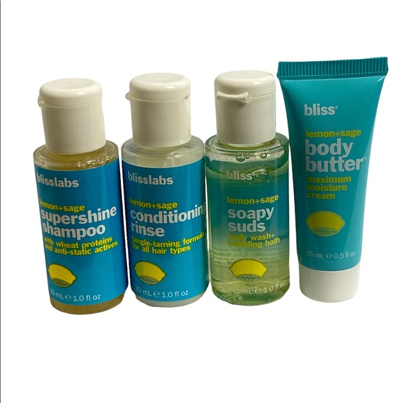 Bliss Fresh on the Fly 4pc Travel Set Lemon + Sage - Picture 2 of 4